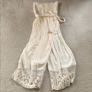 Cream pants jumpsuit